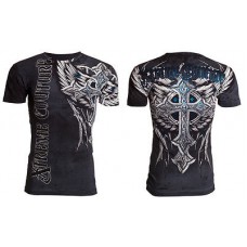Xtreme Couture AFFLICTION Mens T-Shirt PANTHER Cross Wings Tattoo Biker